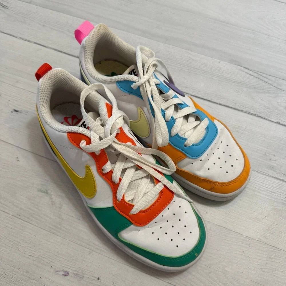 Nike Kids' Court Borough Sneaker white colorblock big kids size‎ 5